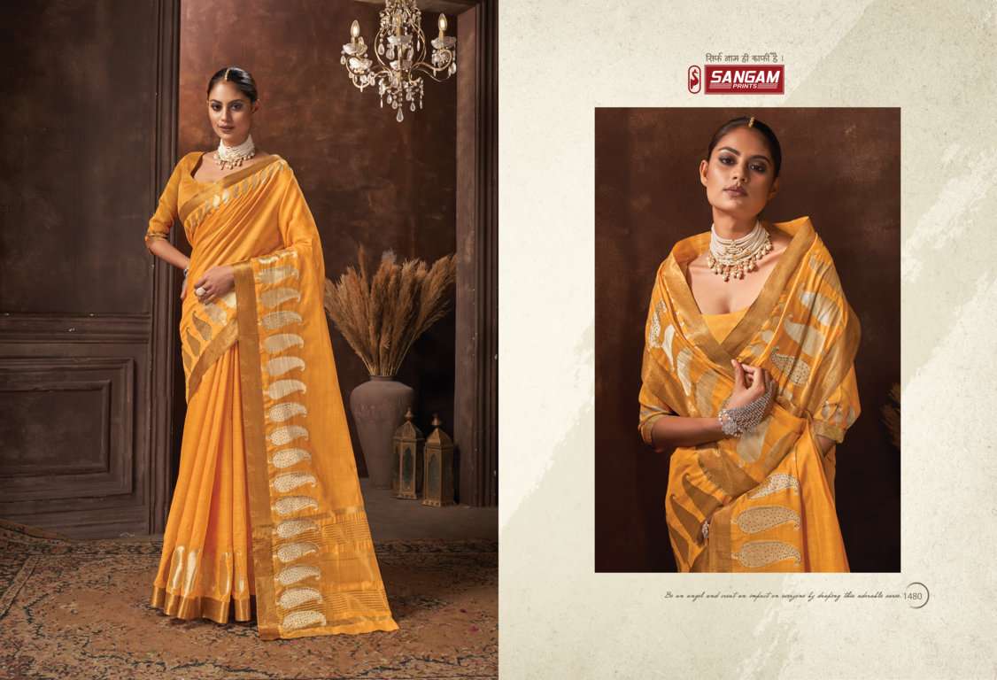 Sangam Panghat Catalog Fancy Wear Cotton Silk Saree Wholesale In Surat