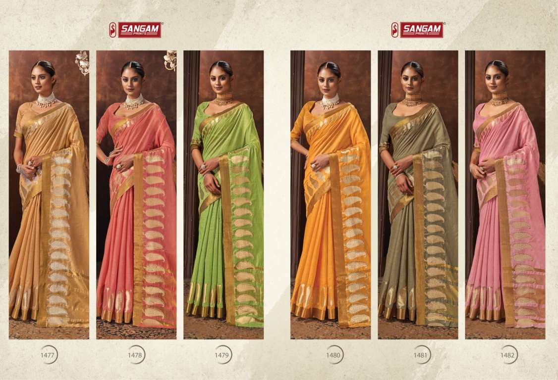 Sangam Panghat Catalog Fancy Wear Cotton Silk Saree Wholesale In Surat