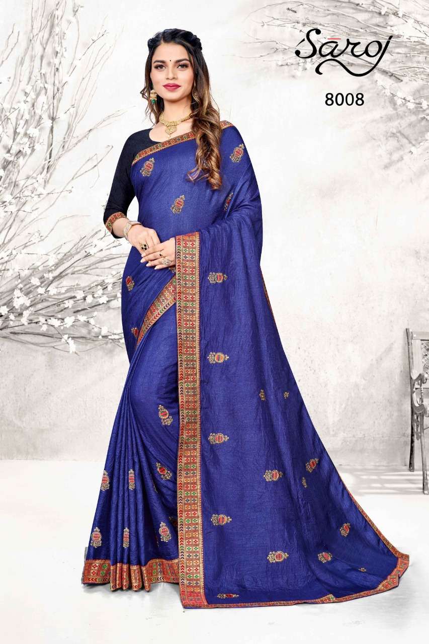 Saroj Diya Catalog Party Wear Silk Embroidery Work Sarees