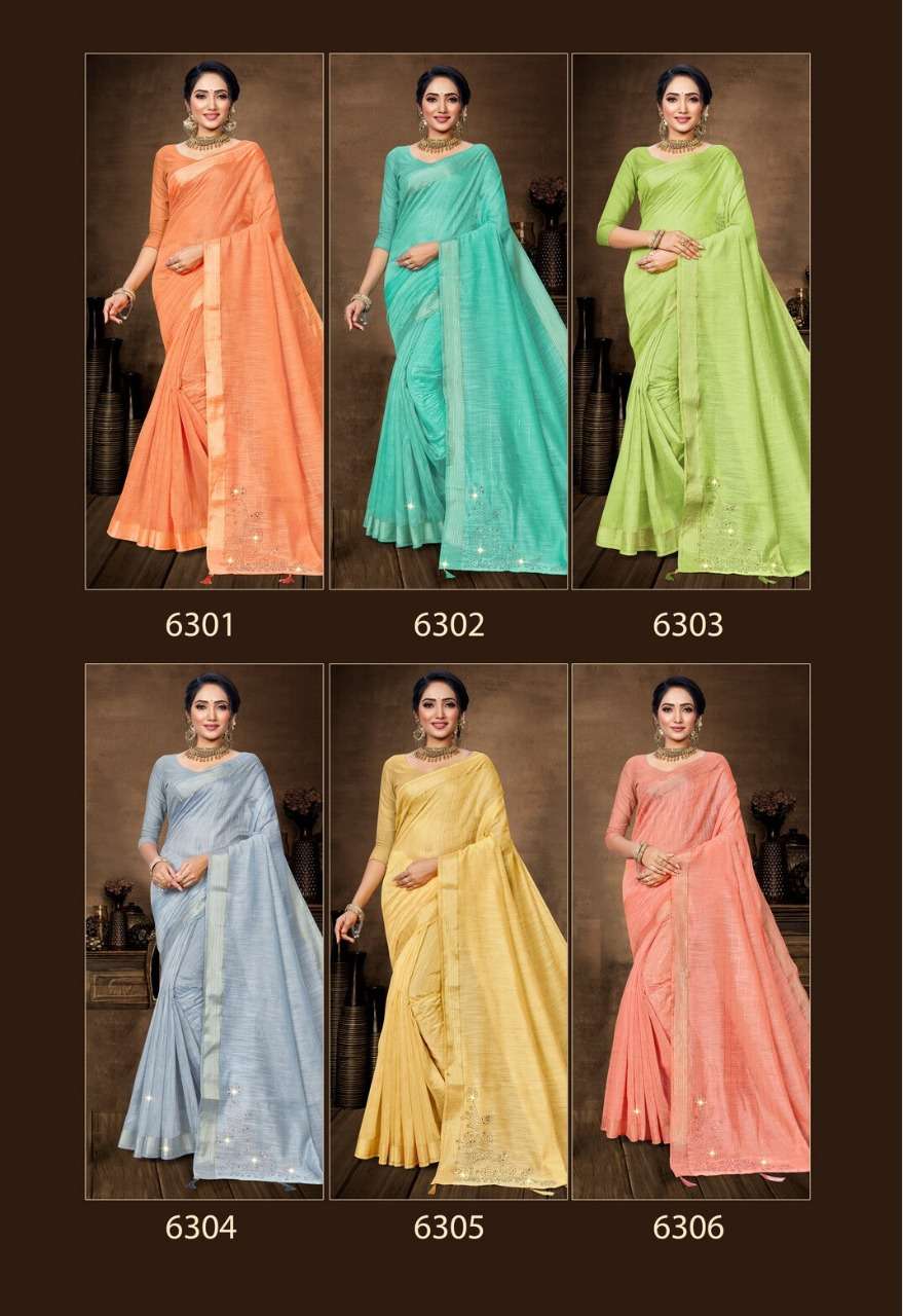 Saroj Jalwaa Vol 1 Catalog Fancy Wear Linen Cotton Sarees 