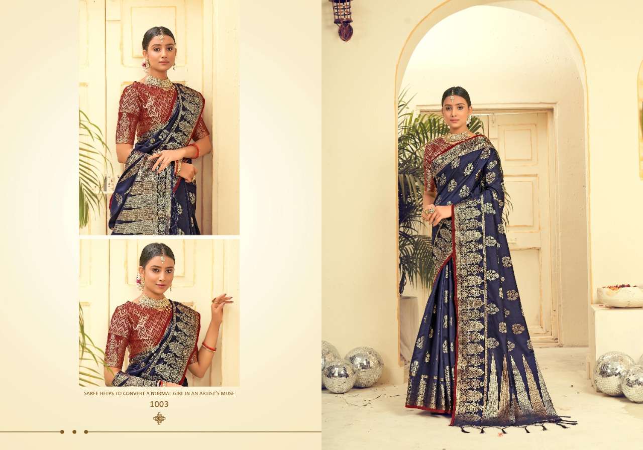 Saroj Nallini Vol 3 Catalog Party Wear Silk Weaving Sarees Online At Wholesale