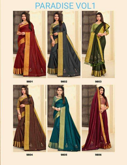 Saroj Paradise Vol 1 Catalog Regular Wear Soft Cotton Sarees 