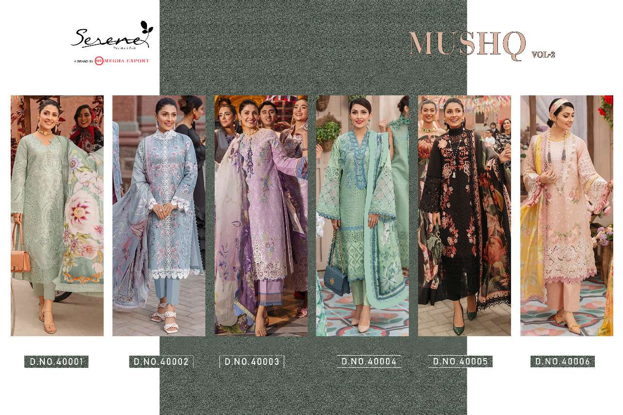 Serene Mushq Vol 2 Catalog Festive Wear Pure Lawn Pakistani Salwar Kameez 
