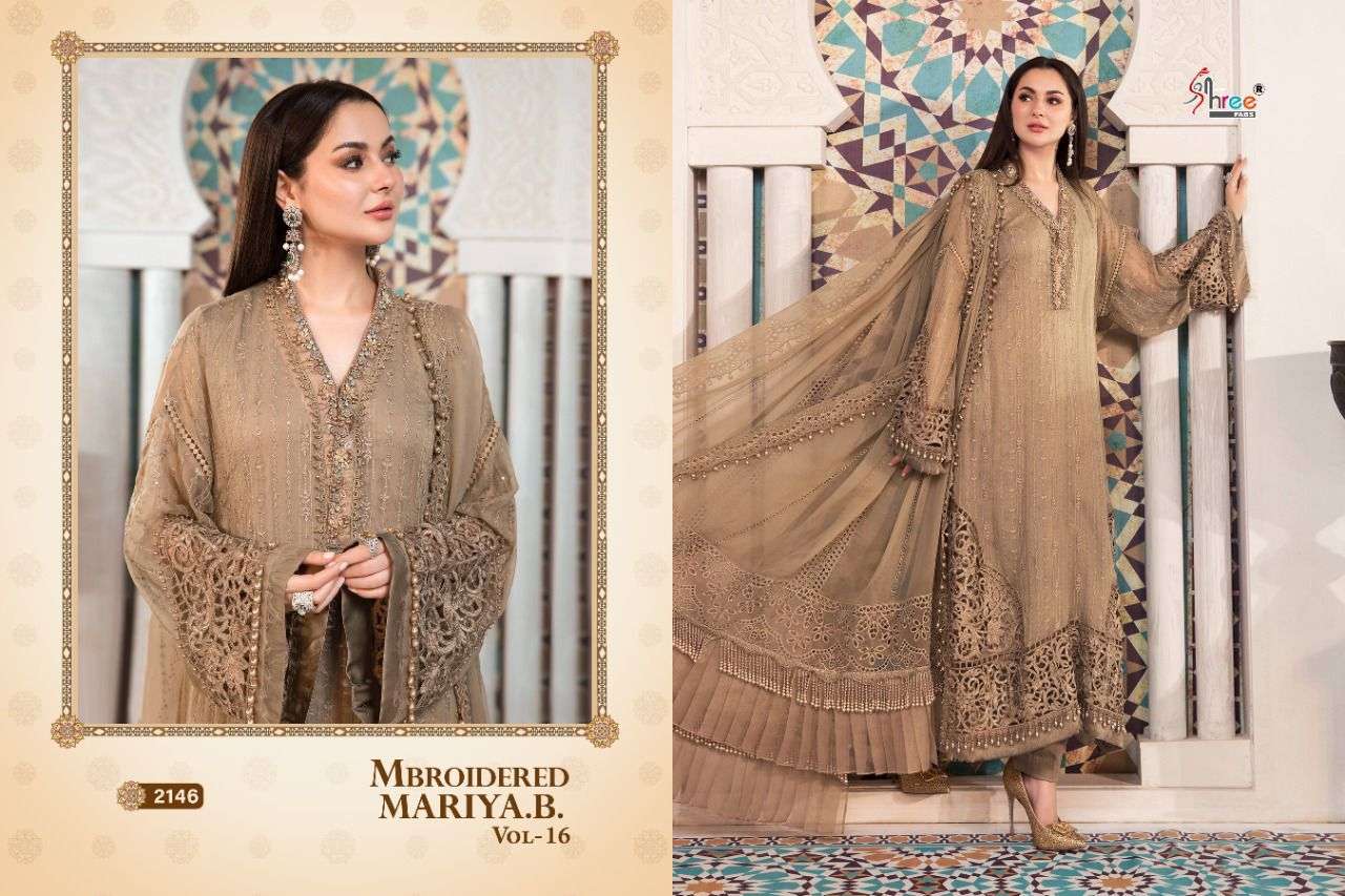 Shree Mbroidered Mariya B Vol 16 Catalog Pakistani Georgette Embroidery Salwar Kameez 