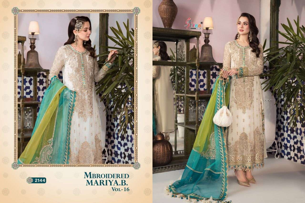 Shree Mbroidered Mariya B Vol 16 Catalog Pakistani Georgette Embroidery Salwar Kameez 