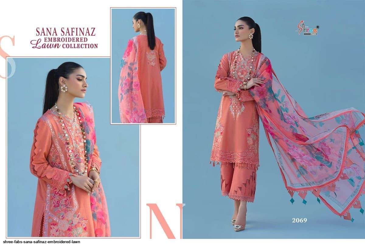 Shree Sana Safinaz Embroidered Lawn Collection Catalog Exclusive Wear Lawn Cotton Embroidery Pakistani Salwar Kameez 