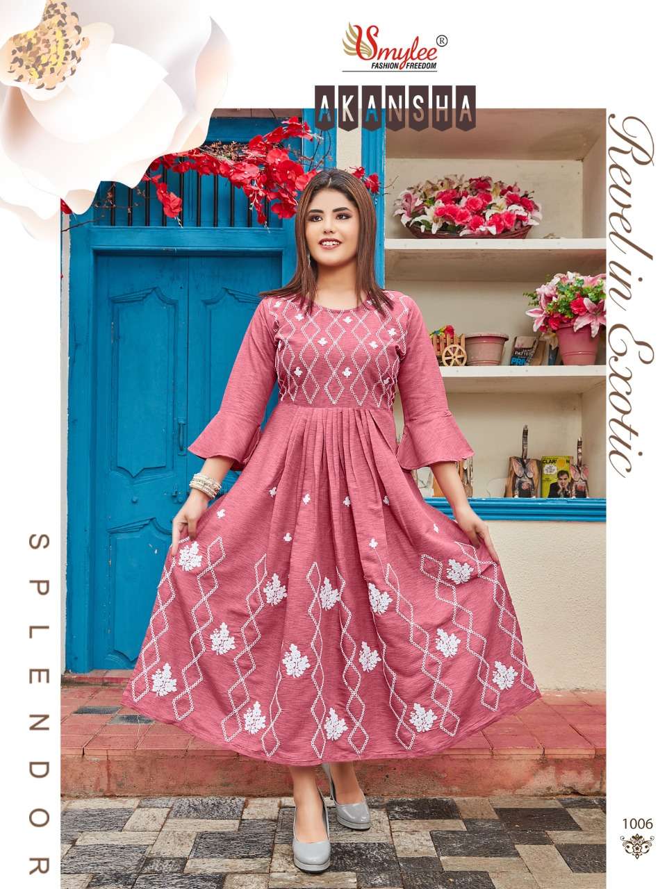 Smylee Akansha Catalog Designer Wear Long Anarkali Kurtis