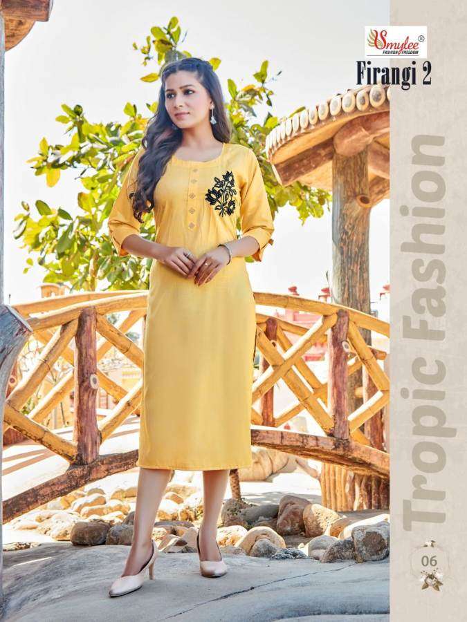 Smylee Firangi Vol 2 Catalog Regular Wear Rayon Embroidery Kurtis 