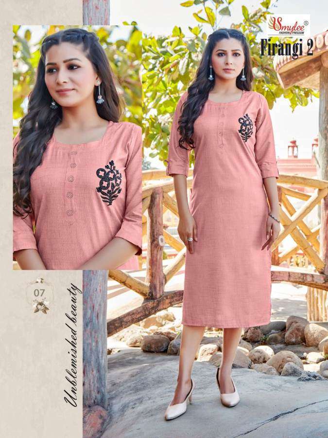 Smylee Firangi Vol 2 Catalog Regular Wear Rayon Embroidery Kurtis 