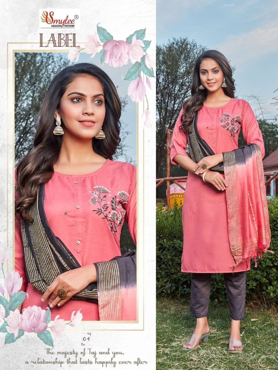 Smylee Label Catalog Exclusive Wear Cotton Readymade Top Bottom Dupatta 