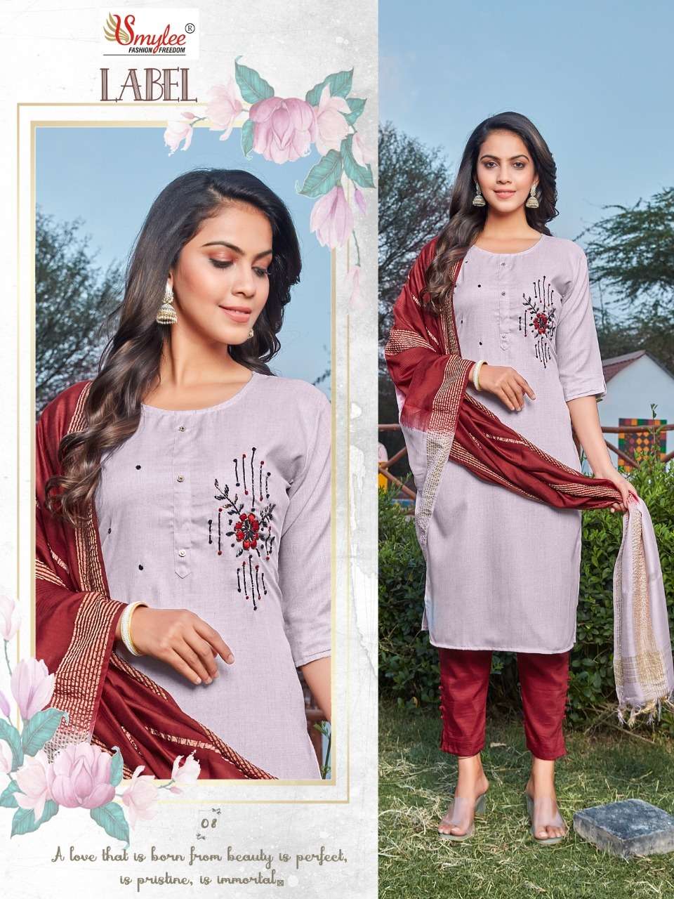 Smylee Label Catalog Exclusive Wear Cotton Readymade Top Bottom Dupatta 