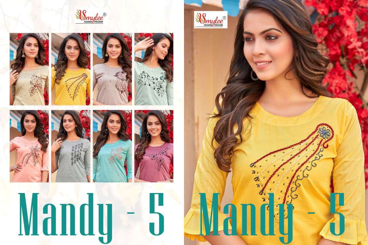 Smylee Mandy Vol 5 Catalog Casual Wear Silk Handwork Kurtis