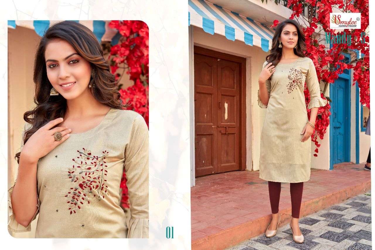 Smylee Mandy Vol 5 Catalog Casual Wear Silk Handwork Kurtis