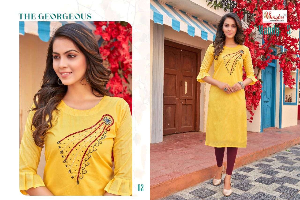 Smylee Mandy Vol 5 Catalog Casual Wear Silk Handwork Kurtis