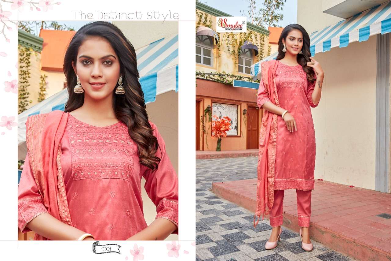 Smylee Naziya Catalog Festive Wear Readymade Top Bottom Dupatta 