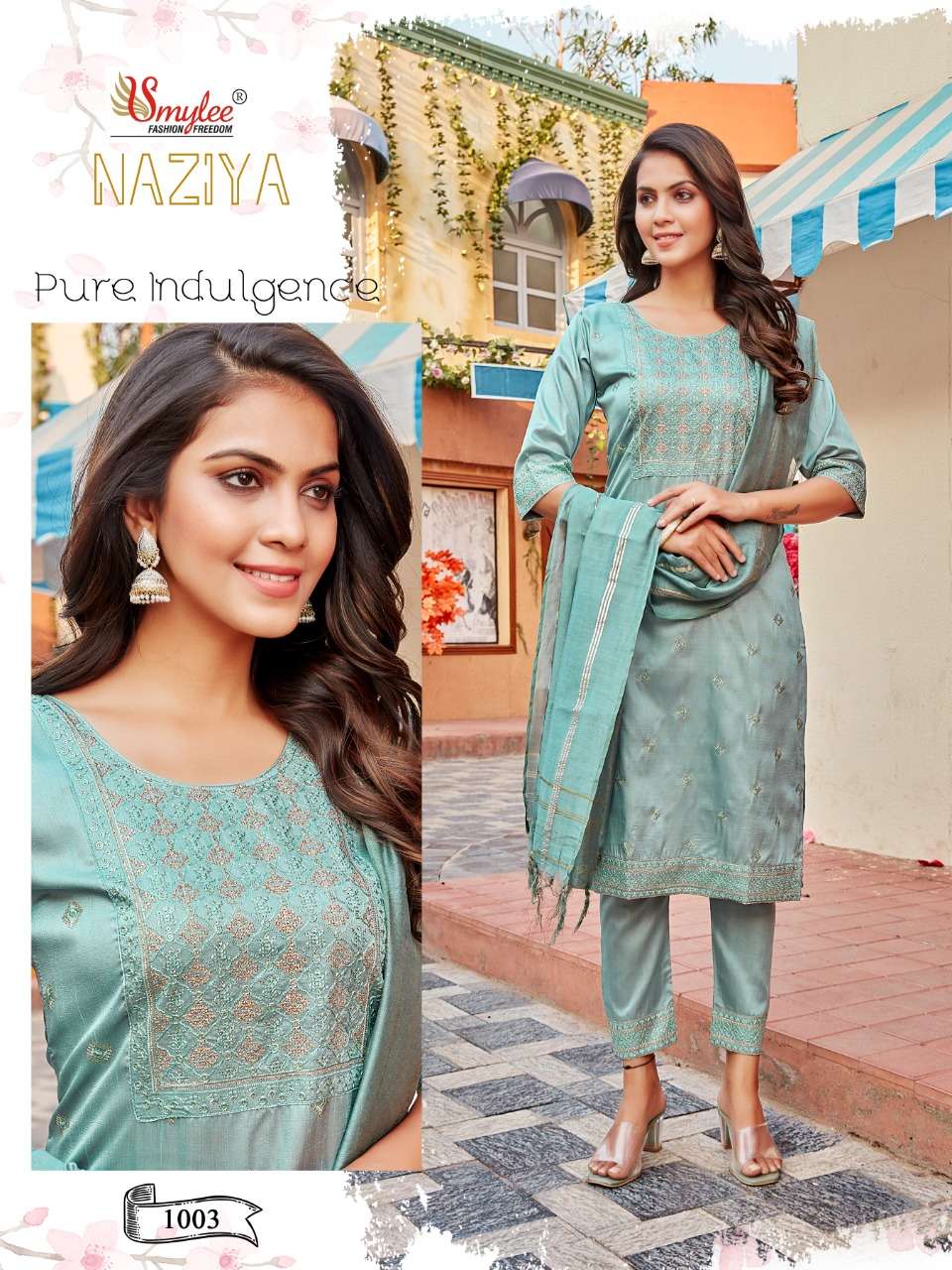 Smylee Naziya Catalog Festive Wear Readymade Top Bottom Dupatta 