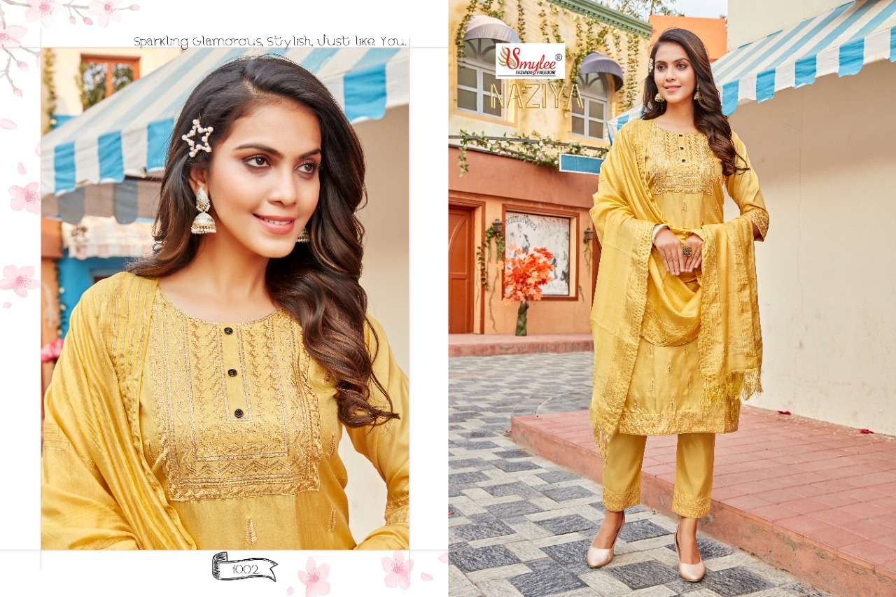Smylee Naziya Catalog Festive Wear Readymade Top Bottom Dupatta 