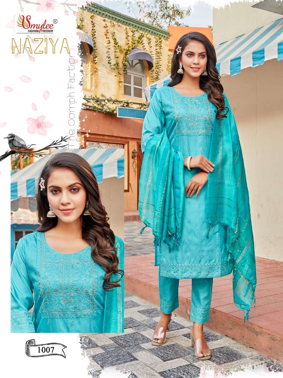 Smylee Naziya Catalog Festive Wear Readymade Top Bottom Dupatta 