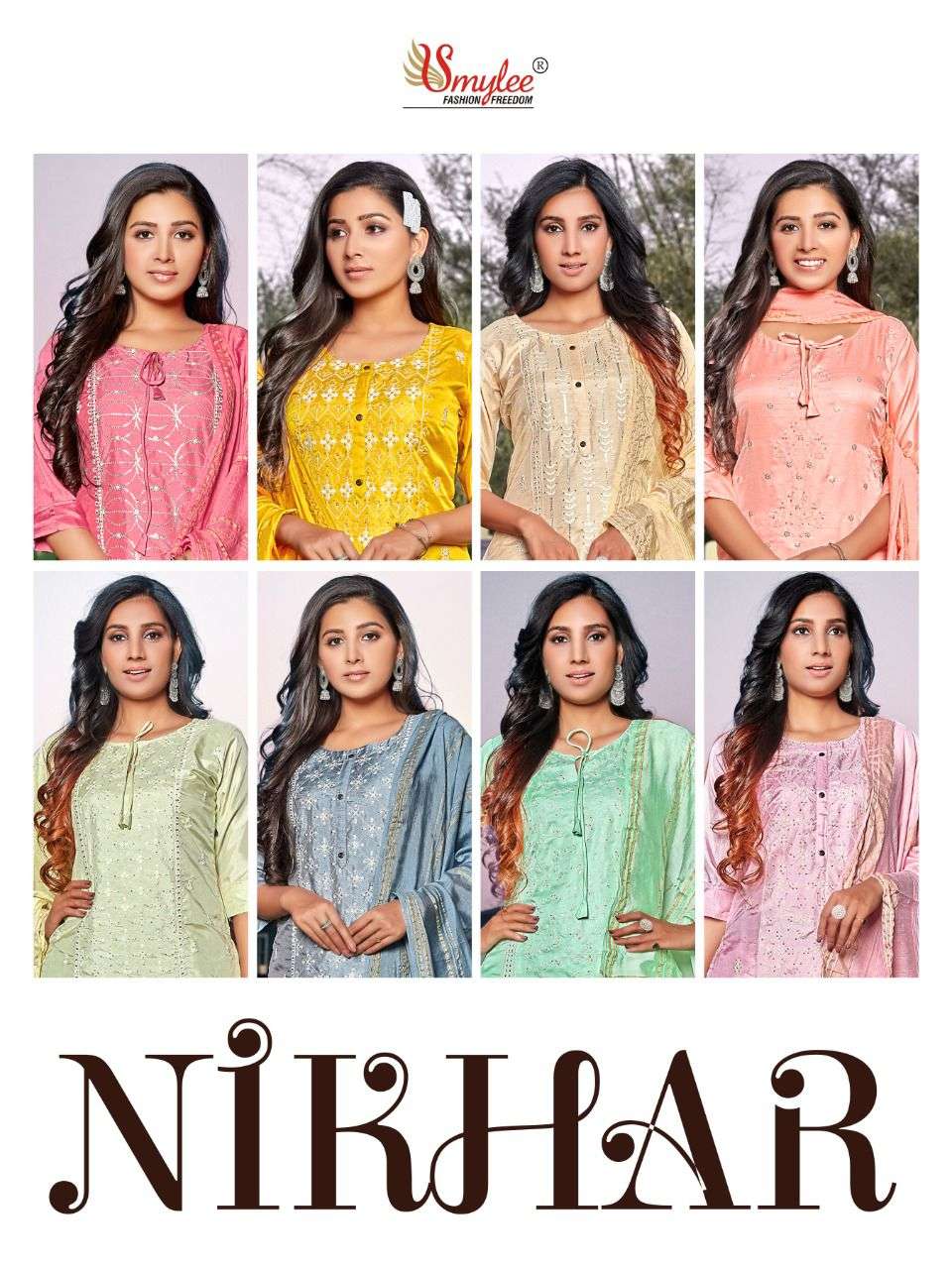 Smylee Nikhar Catalog Ethnic Wear Readymade Top Bottom Dupatta