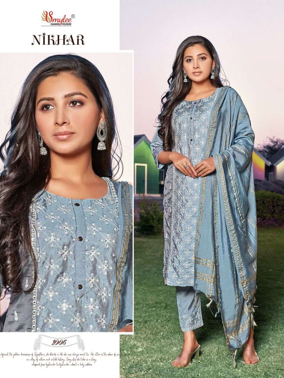 Smylee Nikhar Catalog Ethnic Wear Readymade Top Bottom Dupatta