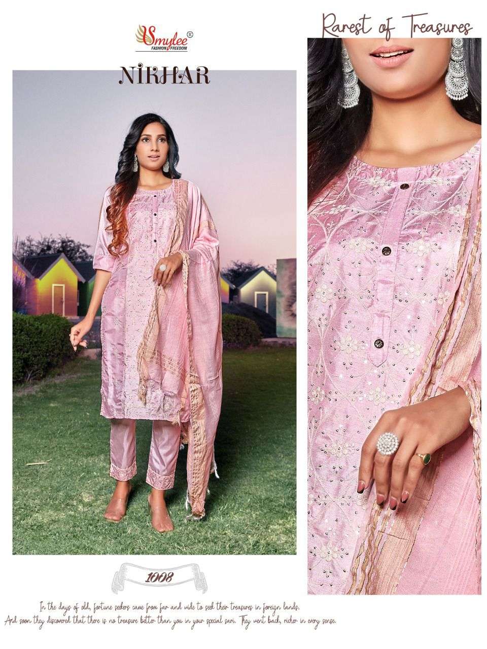 Smylee Nikhar Catalog Ethnic Wear Readymade Top Bottom Dupatta