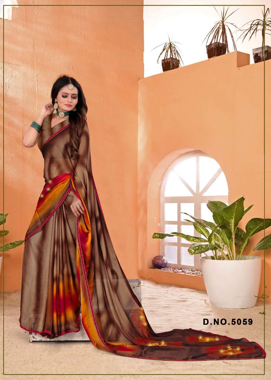 Suhane Pal Catalog Regular Wear Chiffon Hand Printed Sarees