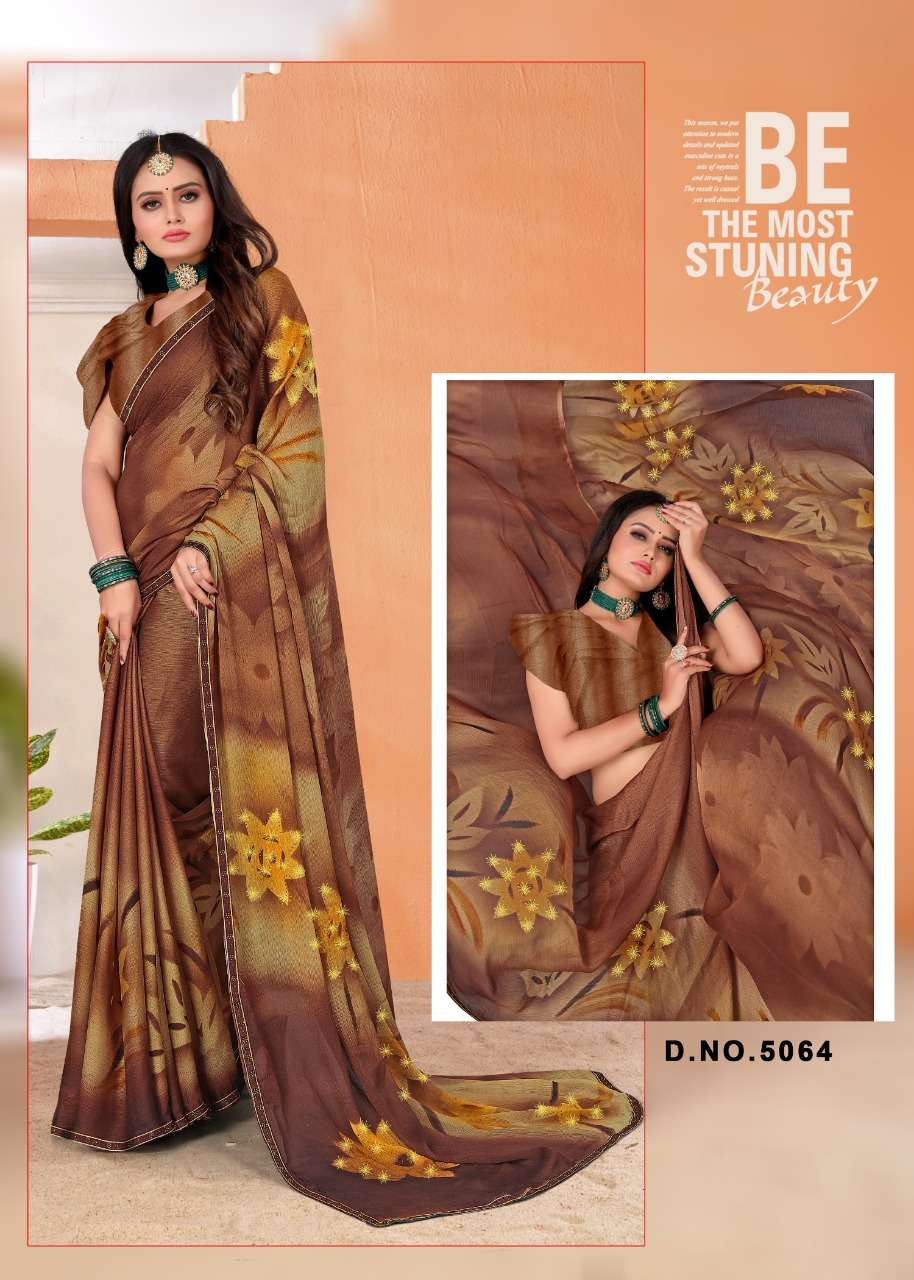 Suhane Pal Catalog Regular Wear Chiffon Hand Printed Sarees