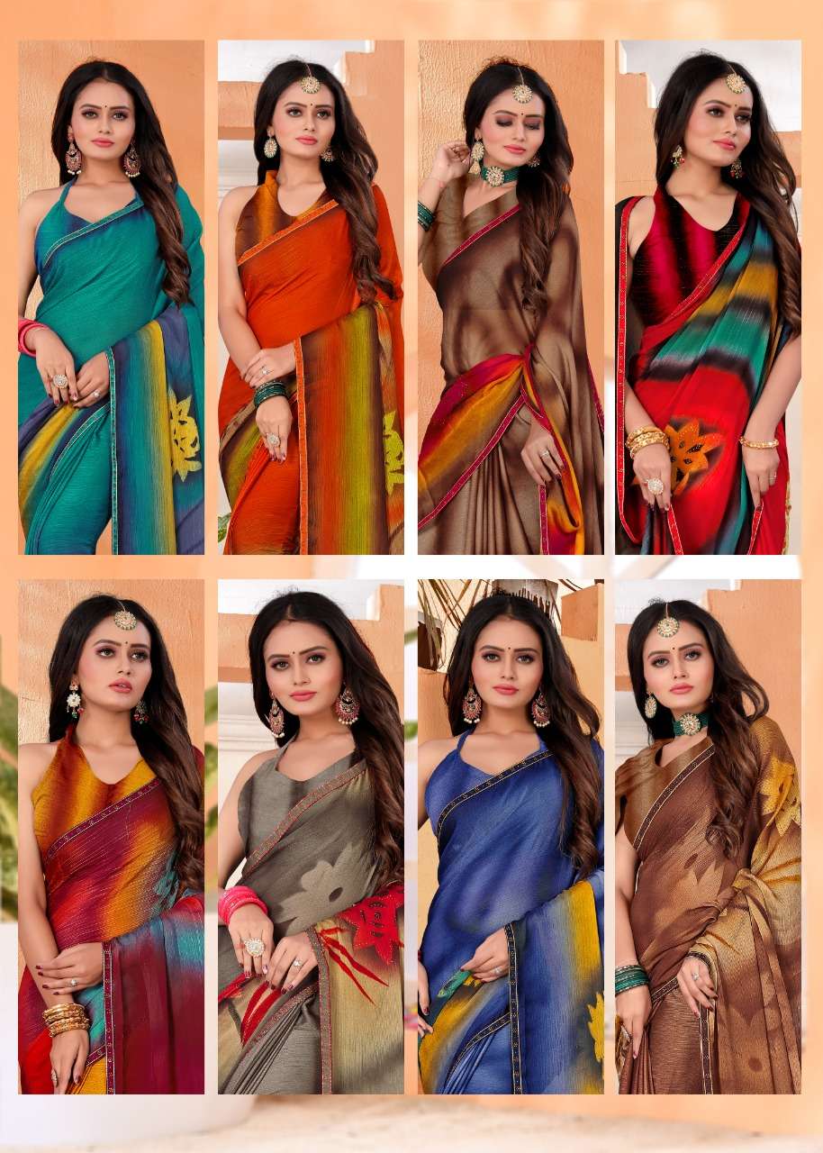 Suhane Pal Catalog Regular Wear Chiffon Hand Printed Sarees