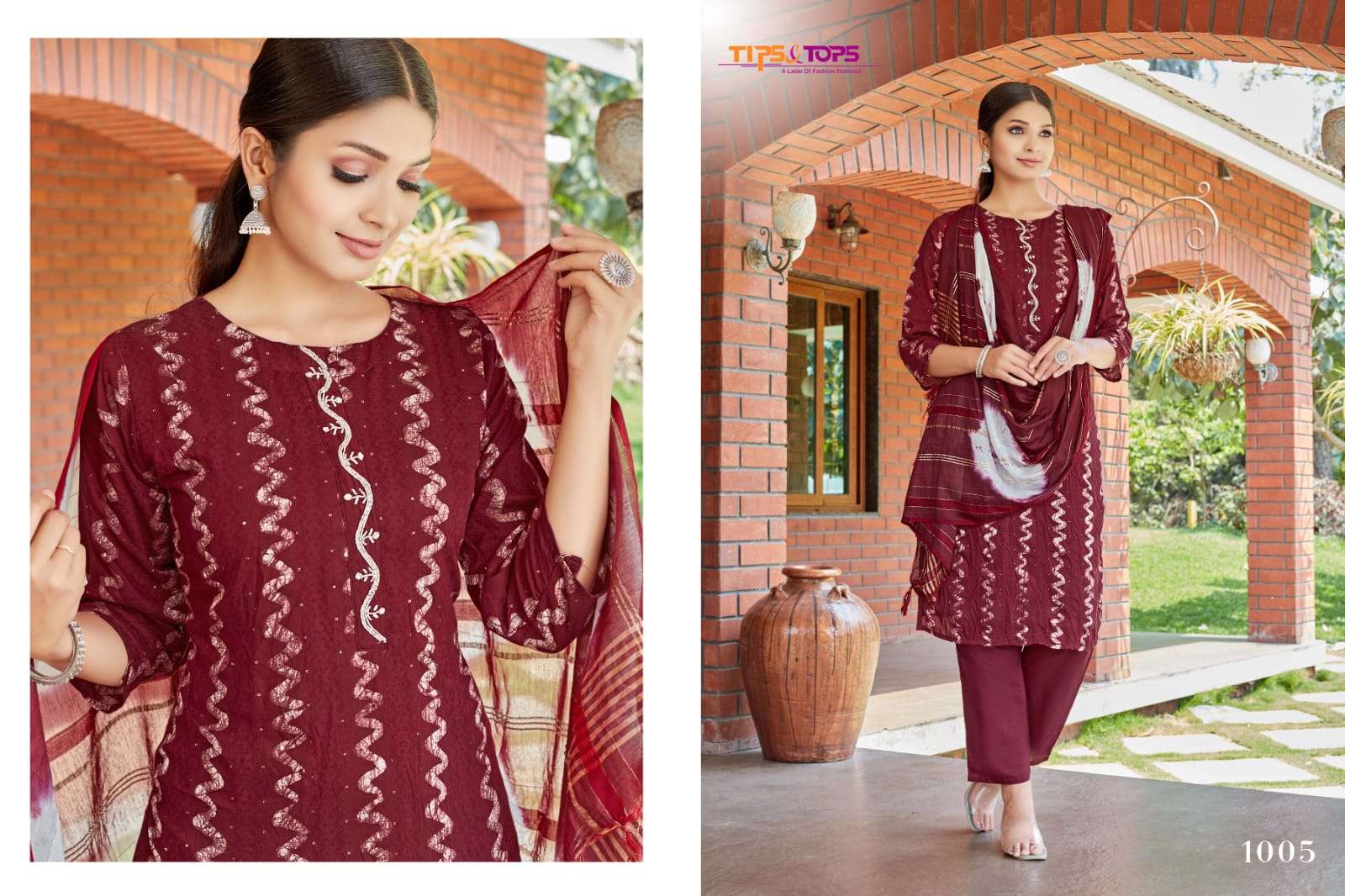 Tips & Tops Batik Vol 2 Catalog Festive Wear Readymade Top Bottom Dupatta 