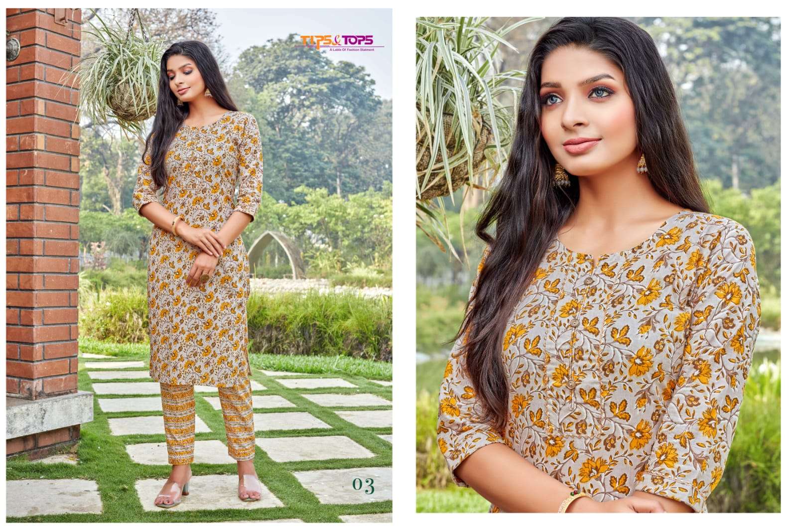 Tips & Tops Cotton Ghazal Catalog Regular Wear Cotton Kurti With Pent 