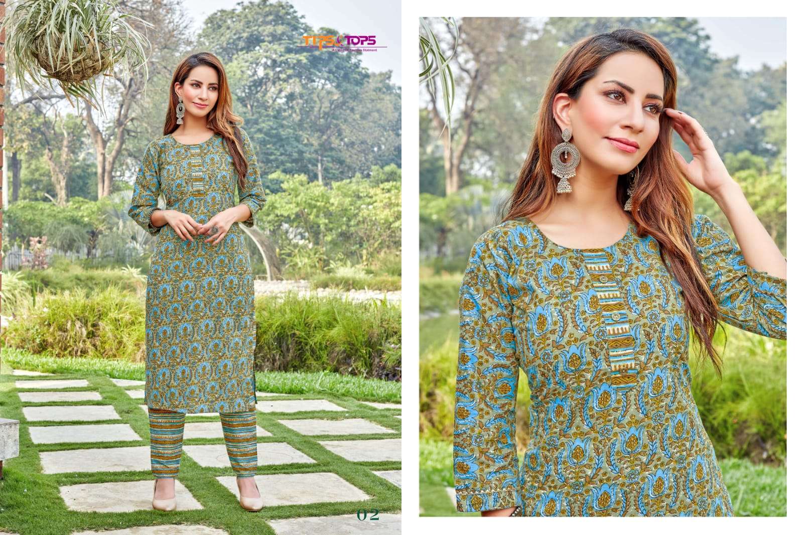 Tips & Tops Cotton Ghazal Catalog Regular Wear Cotton Kurti With Pent 