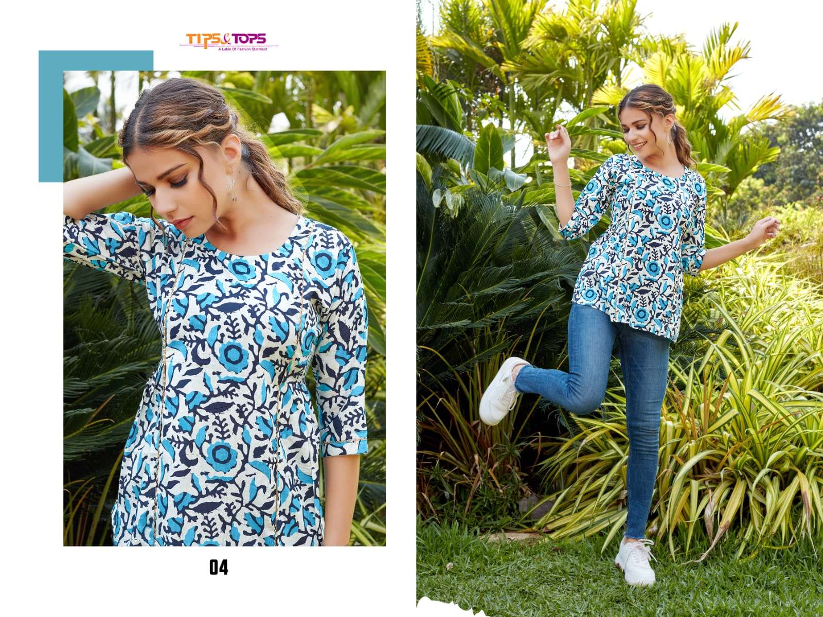 Tips & Tops Cotton Shorties Catalog Wester Wear Cotton Printed Tops Wholesale In Surat 