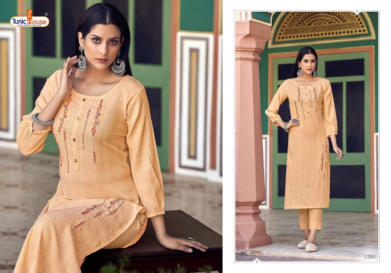 Tunic House Cloud Catalog Fancy Wear Viscose Rayon Handwork Kurtis 
