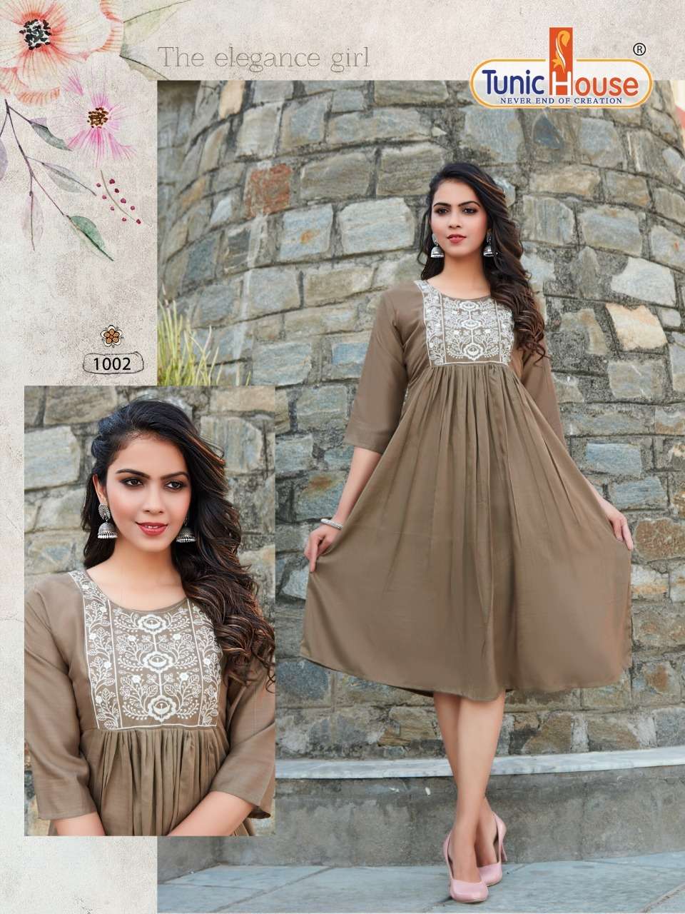 Tunic House Makhmali Catalog Regular Wear Rayon Embroidery Long Kurtis 