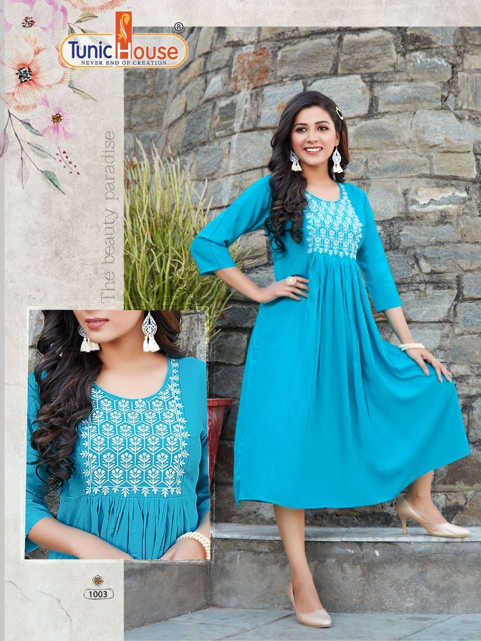 Tunic House Makhmali Catalog Regular Wear Rayon Embroidery Long Kurtis 