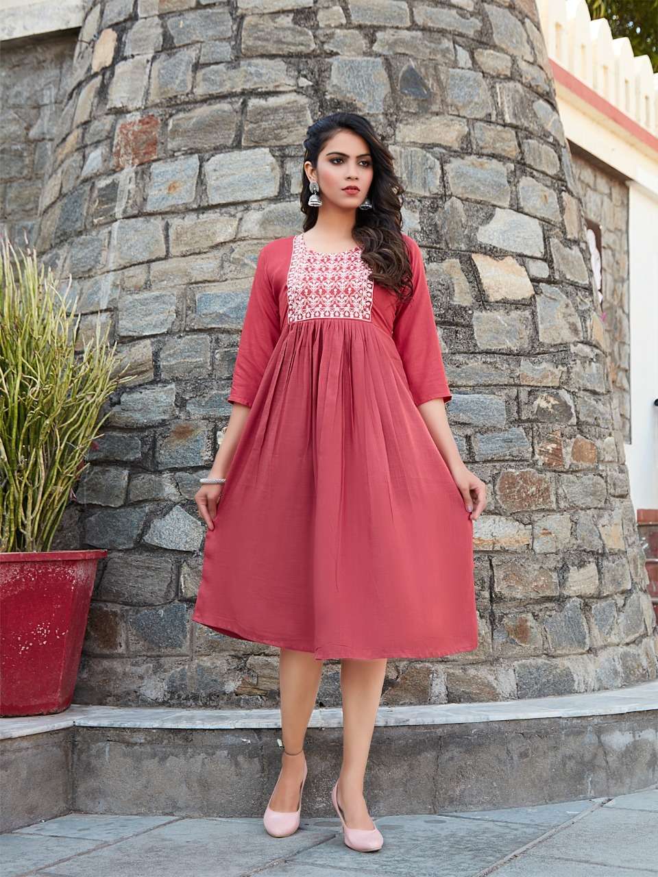 Tunic House Makhmali Catalog Regular Wear Rayon Embroidery Long Kurtis 
