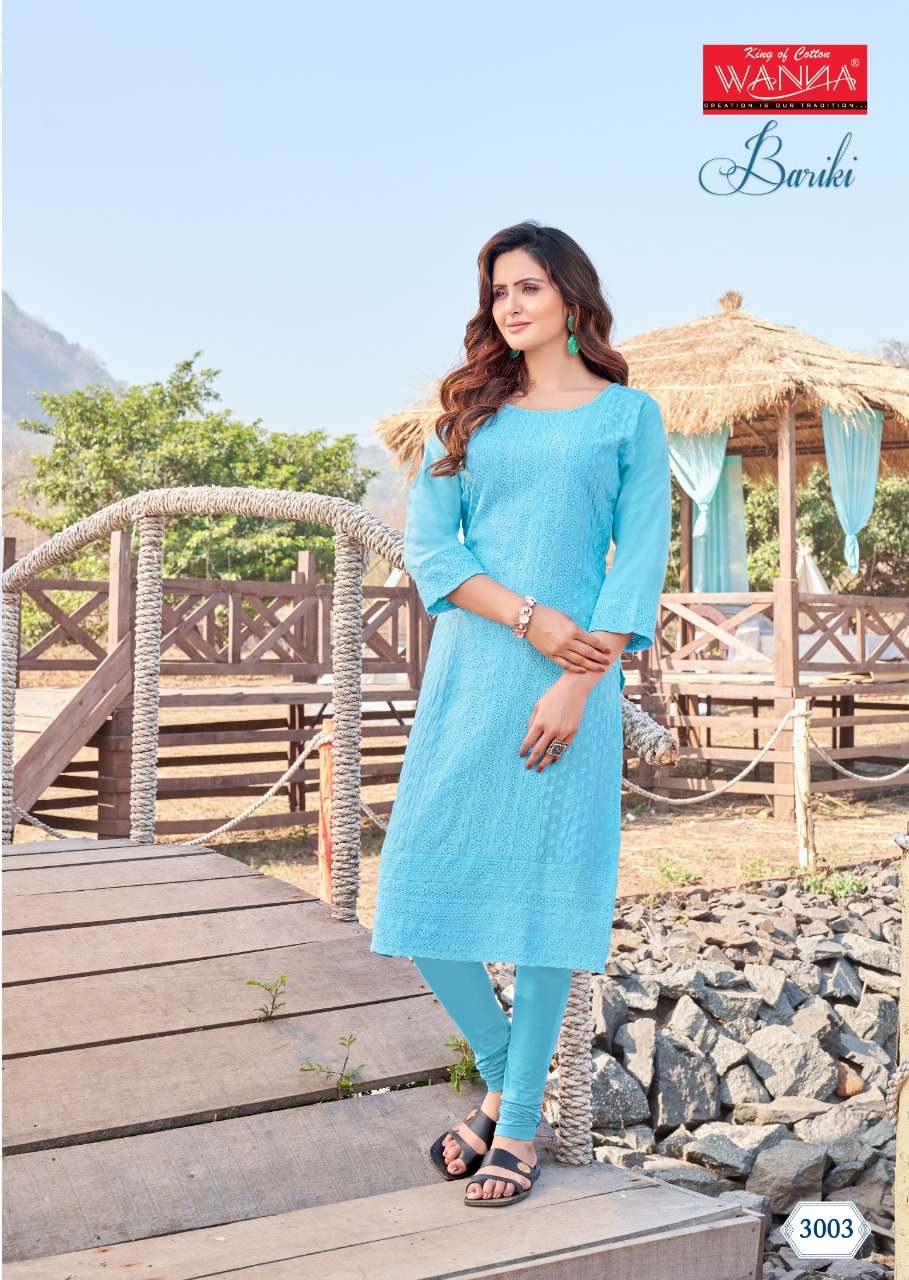 Wanna Bariki Vol 3 Catalog Fancy Wear Chikan Work Kurtis  