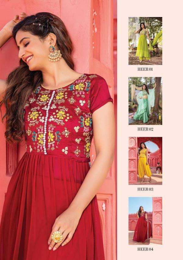 Wanna Heer Catalog Fancy Wear Readymade Long Anarkali Gowns 