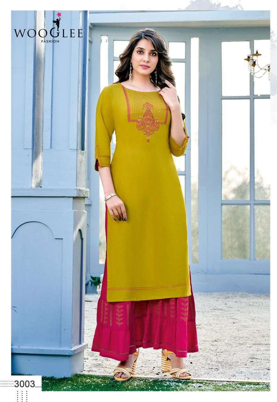 Wooglee Sunshine Catalog Exclusive Wear Kurti With Sharara 