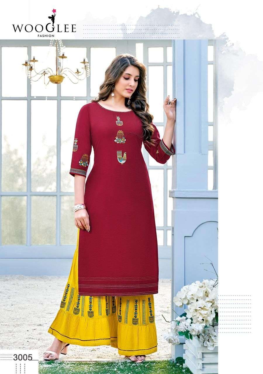 Wooglee Sunshine Catalog Exclusive Wear Kurti With Sharara 