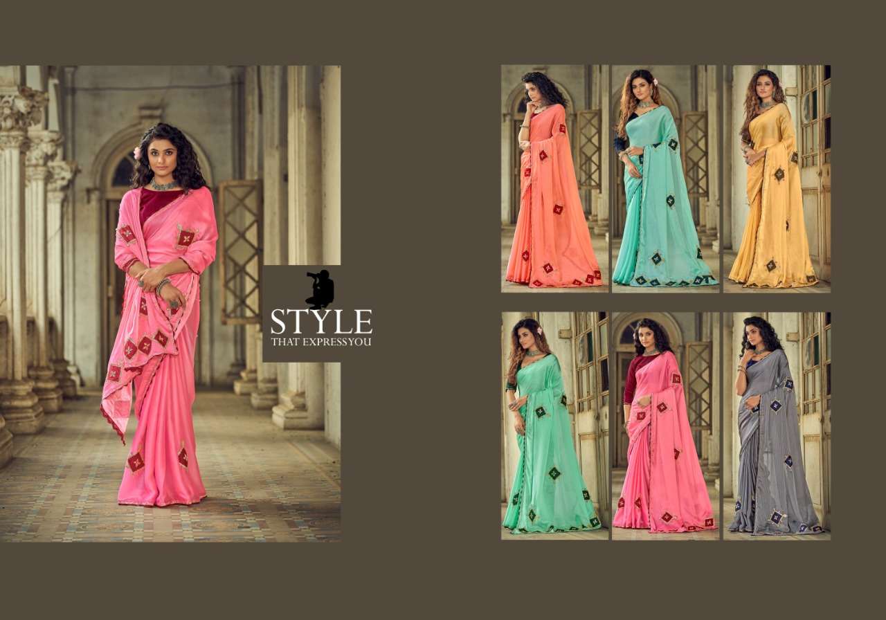 Ynf Khrisha Chiffon Catalog Traditional Wear Chiffon Embroidery Work Saree Wholesale Rate In Surat 
