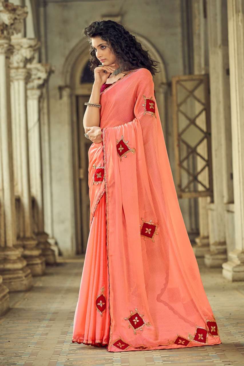 Ynf Khrisha Chiffon Catalog Traditional Wear Chiffon Embroidery Work Saree Wholesale Rate In Surat 