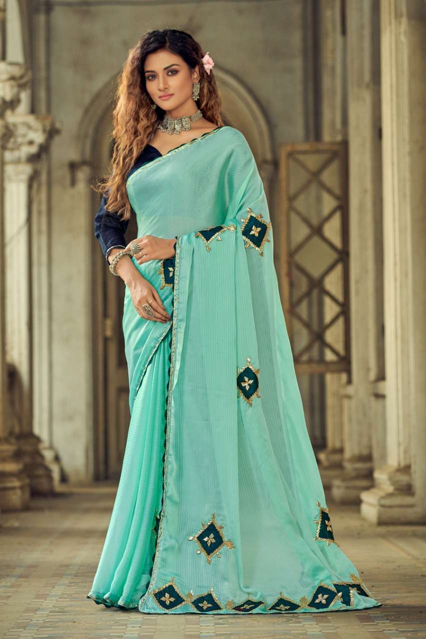 Ynf Khrisha Chiffon Catalog Traditional Wear Chiffon Embroidery Work Saree Wholesale Rate In Surat 