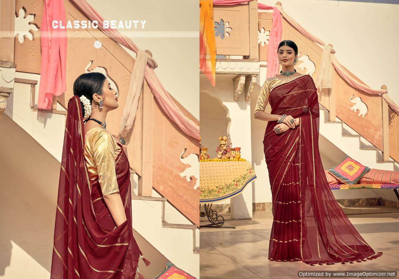 Ynf Viscose Silk Catalog Fancy Wear Chiffon Zari Sarees Wholesale Rate In Surat 