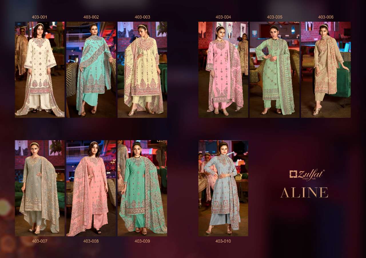 Zulfat Aline Catalog Daily Wear Pure Cotton Unstitched Women Dress Materials
