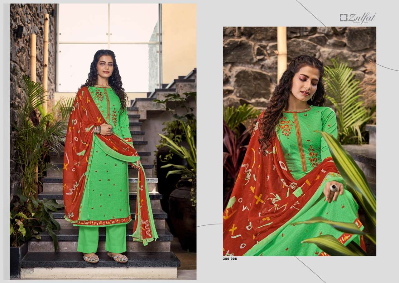 Zulfat Shanaya Catalog Designer Wear Cotton Printed Ladies Dress Materials