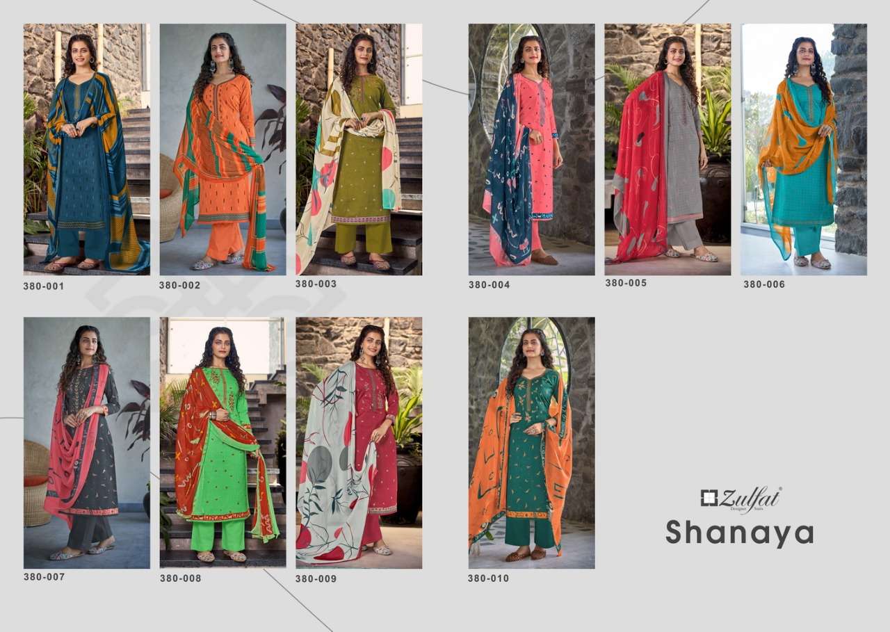 Zulfat Shanaya Catalog Designer Wear Cotton Printed Ladies Dress Materials