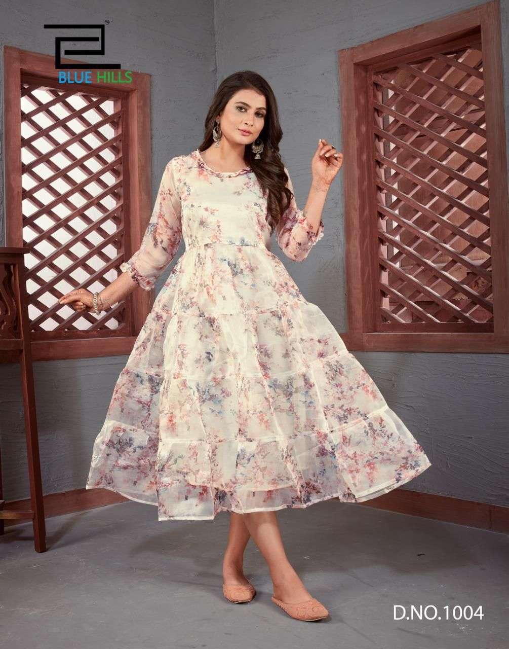 Buy Royal Blue Designer Party Wear Readymade Long Kurti  Party Wear Kurtis
