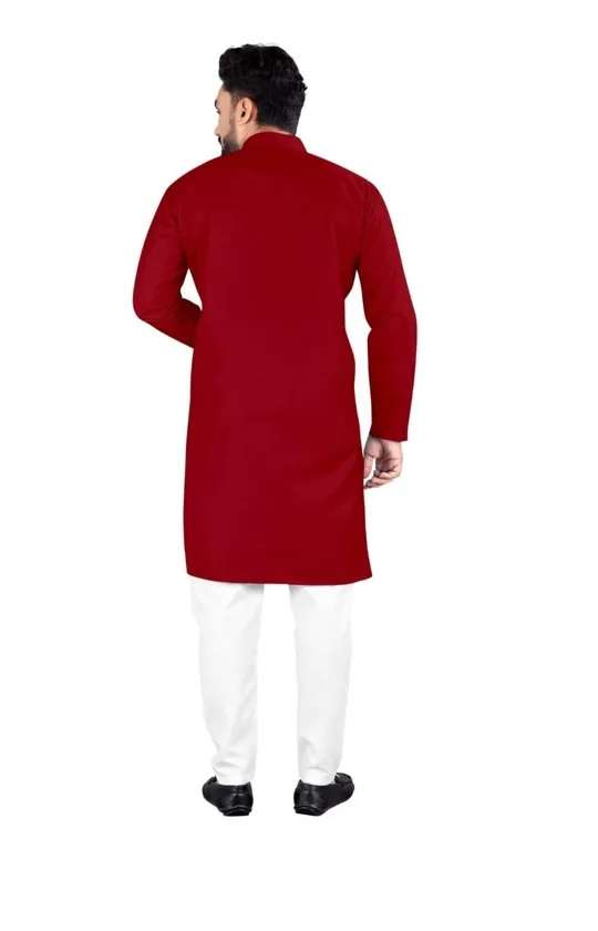 Fency Mens Maroon Kurta with pajama