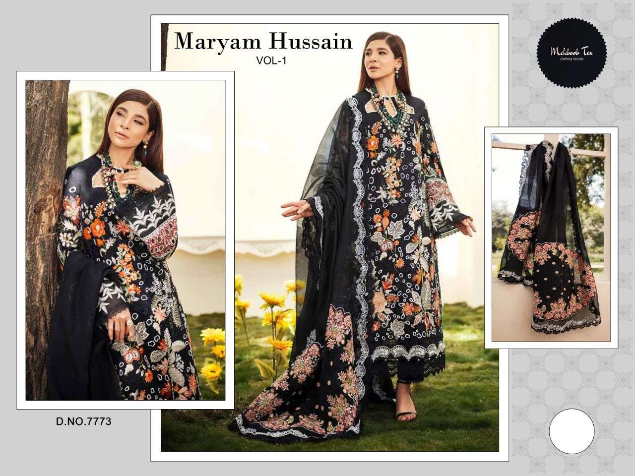 Maryam Hussain Vol 1 Fancy Wear Cotton Pakistani Salwar Suits 